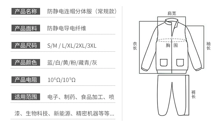 Bộ đồ liền thân có mũ trùm đầu chống bụi, chống bụi, phun sơn chống tĩnh điện, quần áo bảo hộ lao động sạch sẽ bộ đồ chia đôi cho nam nữ có túi