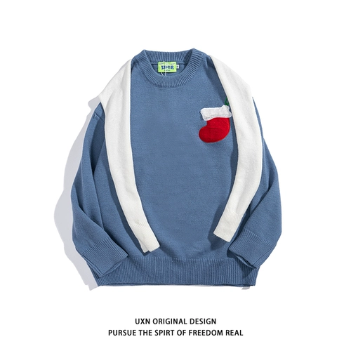 Красный комплект для влюбленных, брендовый свитер, трикотажная рубашка, оверсайз