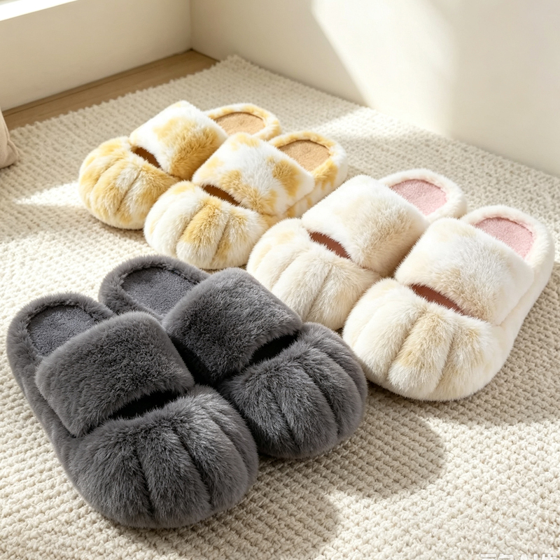 Fancy Aphro Women's Cat Claw Slippers Autumn and Winter Warm Plush Cotton Slippers Home Shoes