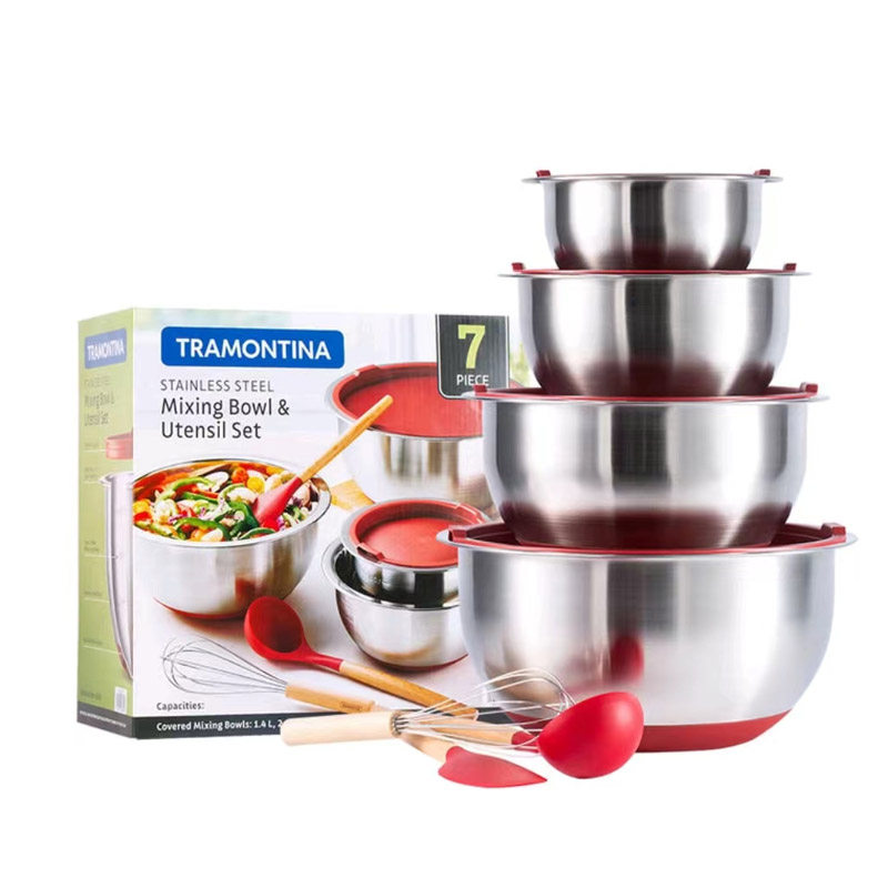 Sam Tramontina Chamontina Stainless Steel Mixing Bowl Cooking Bowl 7pcs