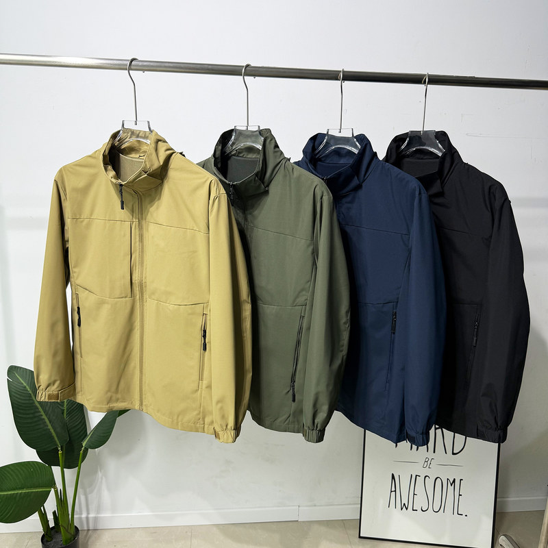 Outdoor Apparel! 3D Three-Dimensional Tailoring! Men's Spring Waterproof Breathable Casual Stand-Collar Jacket Trendy Outdoor Apparel! 3D Three-Dimensional Tailoring! Men's Spring Waterproof Breathable Casual Stand-Collar Jacket Trendy