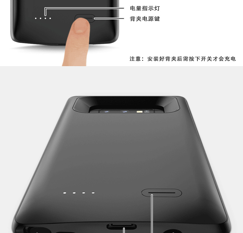 Samsung note9 quay lại pin s9 s8 + sạc không dây siêu mỏng kho báu điện thoại di động vỏ điện thoại di động s8plus sạc dự phòng xmobile 10000mah