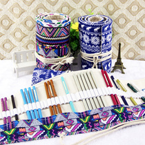 Handmade ethnic style linen 48 holes 72 holes professional art painting pen curtain Painting tools Sketch color pencil curtain