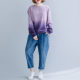 Women's Gradient Sweatshirt 200Jin [Jin equals 0.5kg] Large Size Women's Clothes Autumn and Winter Loose Lazy Style Versatile Long-sleeved Pullover Trendy
