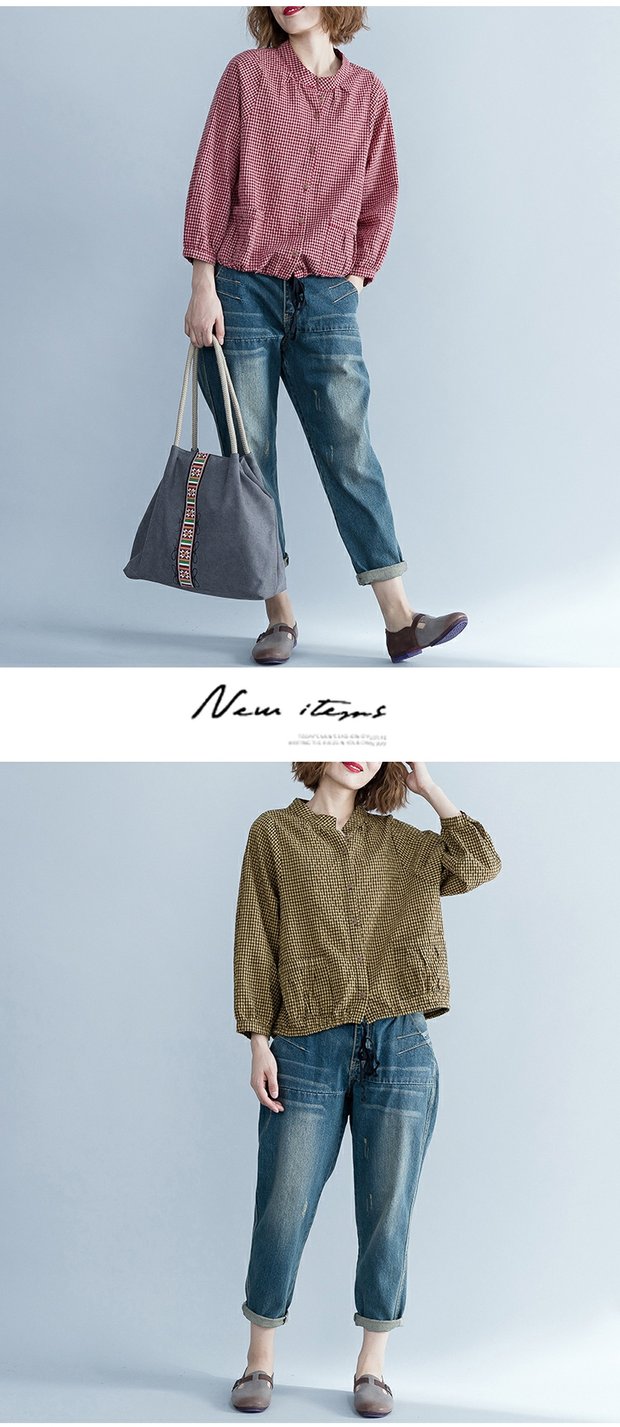 Áo sơ mi kẻ sọc cotton nữ 2018 áo sơ mi mùa thu mới là áo sơ mi mỏng có kích thước lớn rộng rãi. áo sơ mi nữ form rộng dáng dài