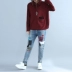 Mùa thu mới chất béo mm văn học cỡ lớn rộng 200 pounds Thịt Tây Tạng mỏng cổ áo POLO cotton dài tay áo thun nữ áo thun tay lỡ Áo phông