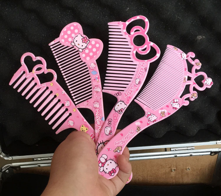 hello kitty cute cartoon hello plastic comb makeup comb princess comb pattern random