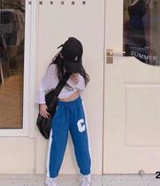 2021 Fall New Korean Version Girls Fashion Loose Casual Sports Wear Pants Children Foreign Air C Pants Bunch of Pants Tide