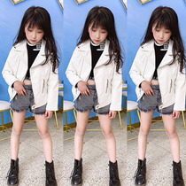 Handsome British Fan Boys and Girls Leather Korean Edition 2020 Spring and Autumn New Childrens White Motorcycle Short Leather Jacket Tide