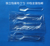Disposable transparent spoon individually packed small spoon ice cream mousse Spoon thick shaved ice pudding spoon 100
