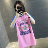 Платье, длинное платье-футболка, хлопковая юбка, длина миди, подходит для подростков