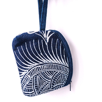 Cyan blue plant dyeing Miao batik cultural and creative Guizhou batik bag gift customization handmade coin purse