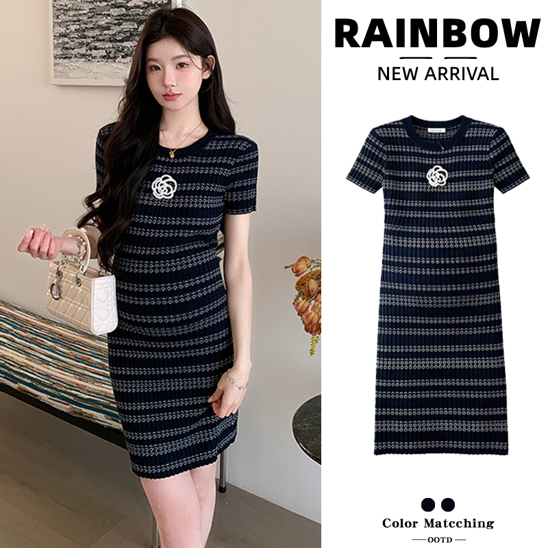 Maternity Dress 2026 New Summer Style for Pregnant Women, French Style Outfit, Stylish Striped Dress for Pregnant Moms, Beautiful Dress during Pregnancy