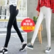 Quần legging nam cực mỏng dành cho nữ mùa xuân đen và hè mới phiên bản Hàn Quốc của quần thun 9 điểm co giãn - Khởi động cắt