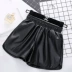 Joker mới mùa thu đông quần da nữ mua sắm lễ hội 2018 nhung nhung Quần short da PU mặc Slim đã mỏng