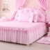 Qiao Sống Độc giường váy ren màu xanh công chúa phong cách bông bedspread bông trượt vườn hoa theo chủ đề - Váy Petti
