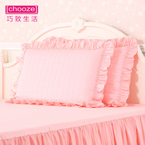 Clever life Princess wind padded pillowcase Childrens cotton pair of cotton quilted pillowcase 48 74cm