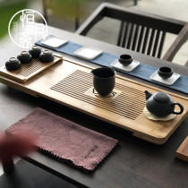 Water storage tea tray Bamboo simple tea table dry tea sea drainage Japanese tea set Bamboo tray household rectangular