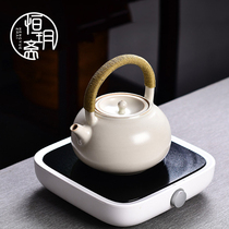 Ceramic bubble teapot single pot household electric pottery stove set Japanese lifting beam pot Kung Fu Small large capacity tea cooker