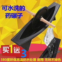 Waterproof factory direct sales pig iron casting medicine boat medicine grinding groove traditional Chinese medicine roller twist thick large wooden stick