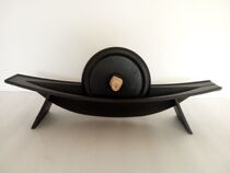 Factory direct sales pig iron casting medicine boat medicine grinding groove traditional Chinese medicine roller twist thick small wooden stick crusher