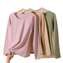Catman Autumn Clothes and Autumn Pants Pure Cotton Set Thermal Underwear Womens Autumn and Winter Bottoming Thin Hyaluronic Acid Round Neck Cotton Sweater