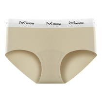 Catman Seamless Underwear Girls Pure Cotton Antibacterial Mid-waist Breathable Ice Silk Cool 2024 New Young Womens Briefs