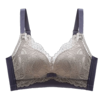 Catman Underwear Womens Small Breast Gathering Summer Thin Wire-Free Breast Control Anti-Sagging Adjustable Lace Bra