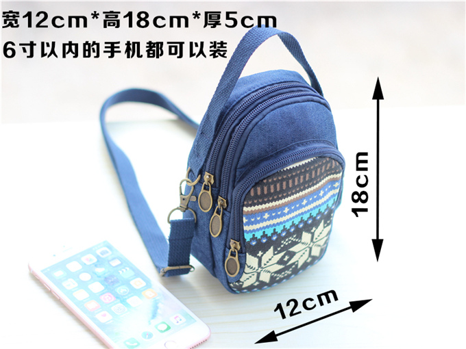 Điện thoại di động túi đeo chéo nữ dân tộc gió mẹ nhiều lớp mini túi chéo vải ví điện thoại di động - Túi điện thoại túi đeo chéo adidas