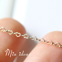 Mia 14K gold plated 1 5mm heart chain jewelry DIY handmade winding accessories extension chain semi-finished chain