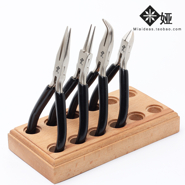 Personality log pliers stand pliers storage wooden frame DIY winding beaded tools Jewelry rack