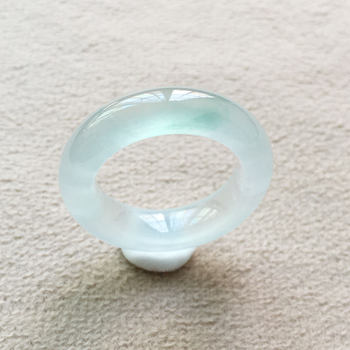 Burmese jade high ice clear water green jade ring