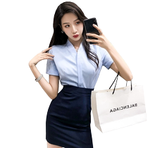 Carrière Suit Femmes Dress Ol Lady Shirt Sleeve Dress Professional Temperament Summer Hotel Work Flight Uniform Woman