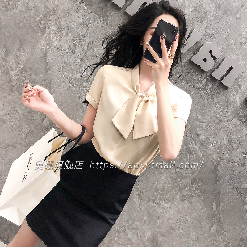 Snow-spinning Shirt Woman Summer 2022 Port Wind Temperament High-end Professional Suit Spring Blouse Women Han Version OL Girl Shirt