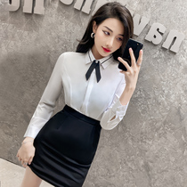 Work Clothes Womens Clothing Career Suit Autumn-winter Style Long Sleeve Commute Workwear Temperament High-end Positive Dress Collar Tie Shirt Dresses