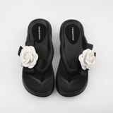 SUNNY COLOR Модные слайдеры на платформе, тапочки, сланцы, высокая пляжная обувь, в стиле Шанель, в цветочек