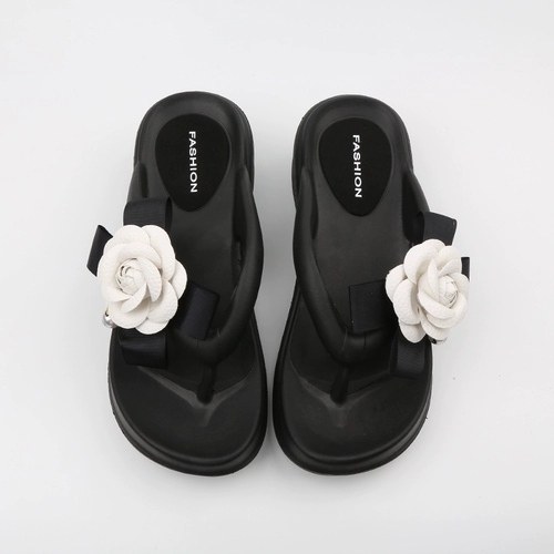 SUNNY COLOR Модные слайдеры на платформе, тапочки, сланцы, высокая пляжная обувь, в стиле Шанель, в цветочек