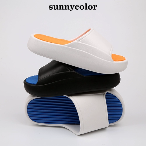 SUNNY COLOR Tide, мужские летние тапочки, спортивные сандалии, нескользящие слайдеры на платформе для влюбленных