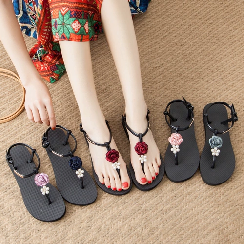 SUNNY COLOR Сандалии, универсальная пляжная обувь, в цветочек, в корейском стиле, стиль бохо