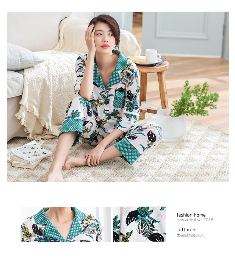 Pyjama pour femme en Coton à manches - Ref 2995310 Image 23