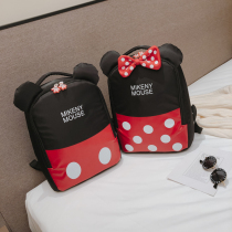 2019 new childrens school bag kindergarten double shoulder bag 3-7 years old male girl cartoon Mickey cute double shoulder backpack 6