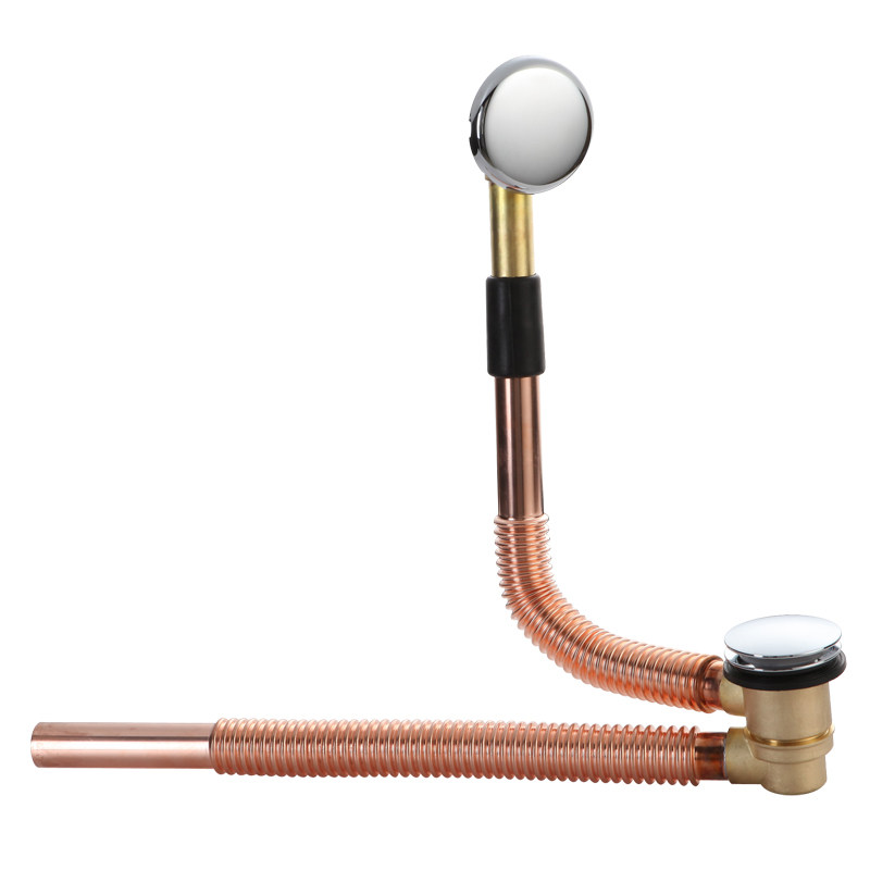 New sewer pipe all-copper bouncing copper drain pipe shower room bathtub sewer accessories bathtub sewer pipe