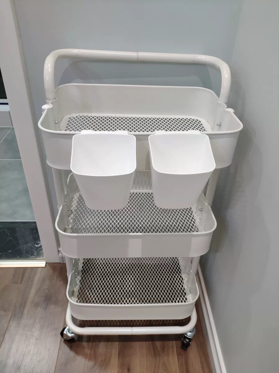 Beauty salon skin management manicure hairdressing metal storage storage floor with wheels removable storage rack trolley