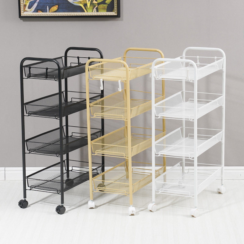 Manicure trolley shelf kitchen artifact mobile newborn baby snacks multi-layer beauty salon floor-to-ceiling storage rack