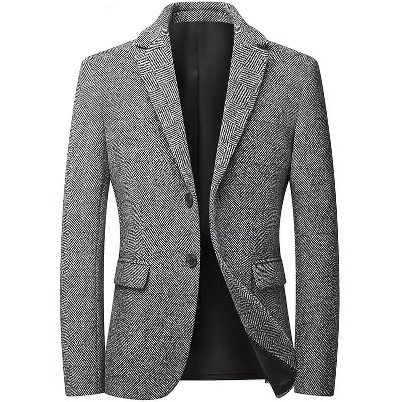Spring and Autum Suit Jacket Men's Wool Loose Dad Wear Business Casual 40 and 50 Years Old Middle-Aged Men's Suit Tops