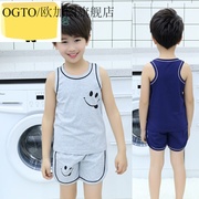 Childrens vest cậu bé mỏng chiếc váy mùa hè bé trẻ em thể thao ở phần tay áo bông lớn mùa hè hai bộ mà không có một bộ 2.