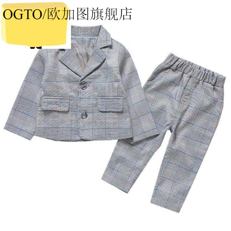 OGTO OGATU 3 tuổi CON SPRING DRESS 2020 PHONG CÁCH MỚI Childrens PLAID SUIT hai mảnh SPRING.