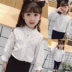 Sóng Dot Shirt 2020 mùa xuân phiên bản Hàn Quốc Doll Shirt Polk xâm nhập For Kids Off-the-Shoulder Cô gái áo. 