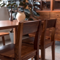 Shrimp furniture Solid wood dining chair Nordic simple pastoral ash restaurant dining chair Log no armrest backrest chair