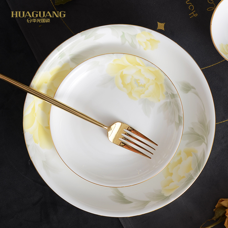 Uh guano ceramic ipads China tableware item home - in glazed dinner Chinese ipads bowls plates riches and honour flowers
